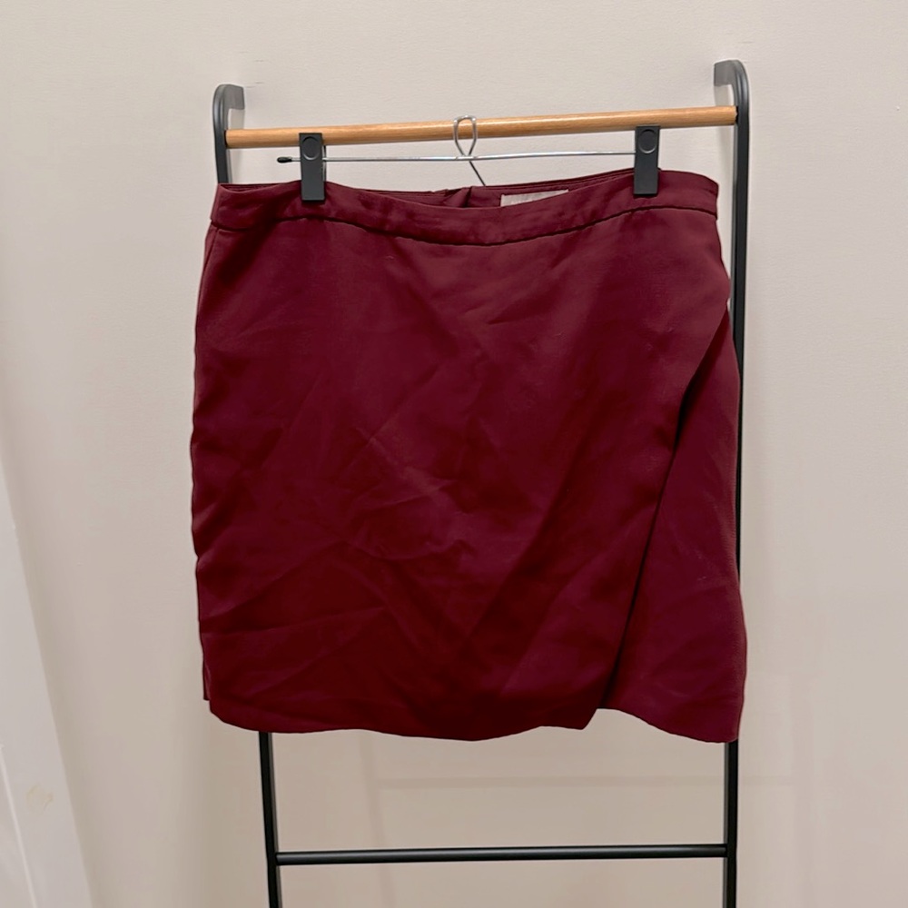 Banana Republic Maroon Wrap Mini Skirt
